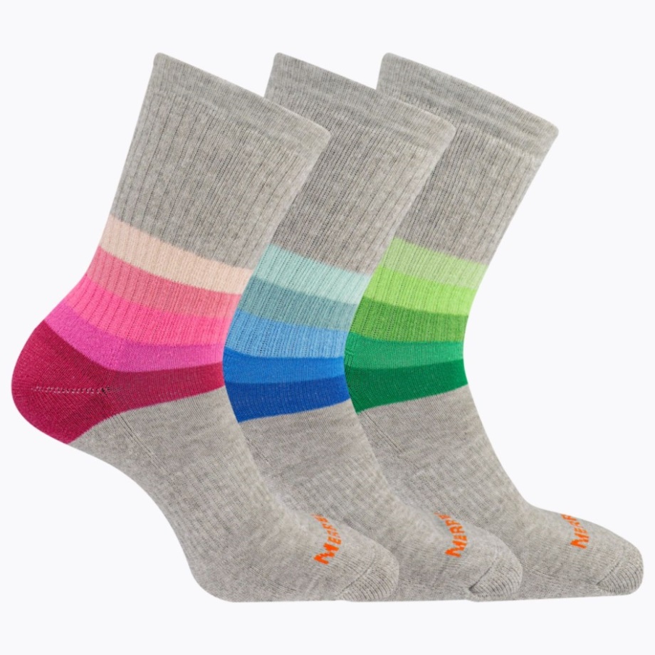 Chaussettes Mi-mollet Matelassées Day Randonneur En Laine Pack De 3 Gris Merrell Assortis