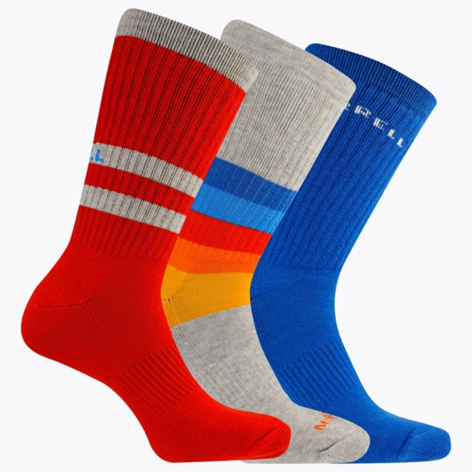 Lot De 3 Paires De Chaussettes Mi-mollet Rembourrées En Laine Day Hiker Merrell Rouges Assorties