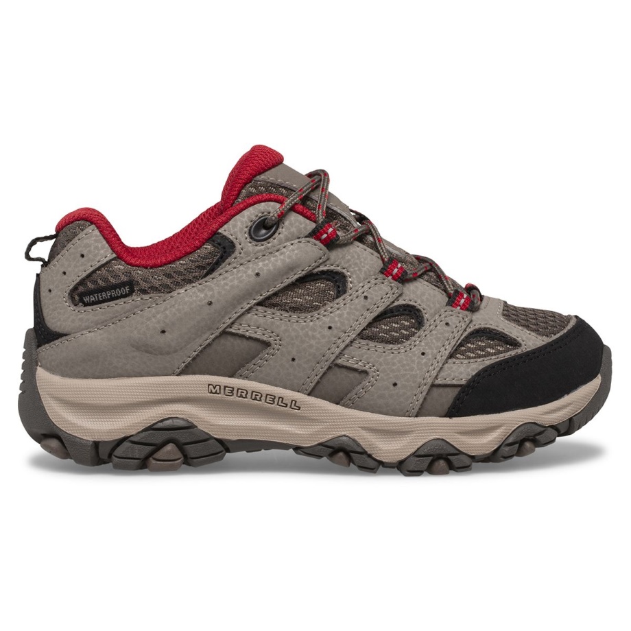 Merrell Big Kid's Moab 3 Baskets Basses Imperméables à Lacets Boulder Rouge