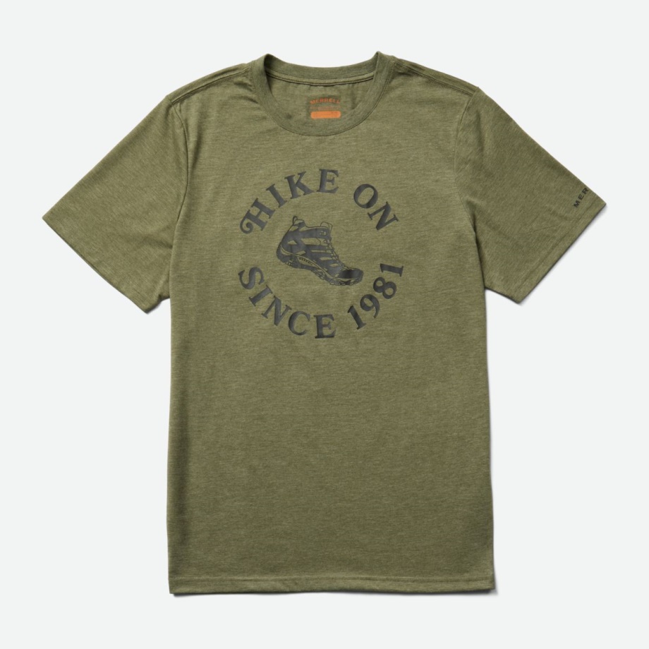 Randonnée Pour Hommes Merrell Sur Tee Poussiéreux Olive Heather