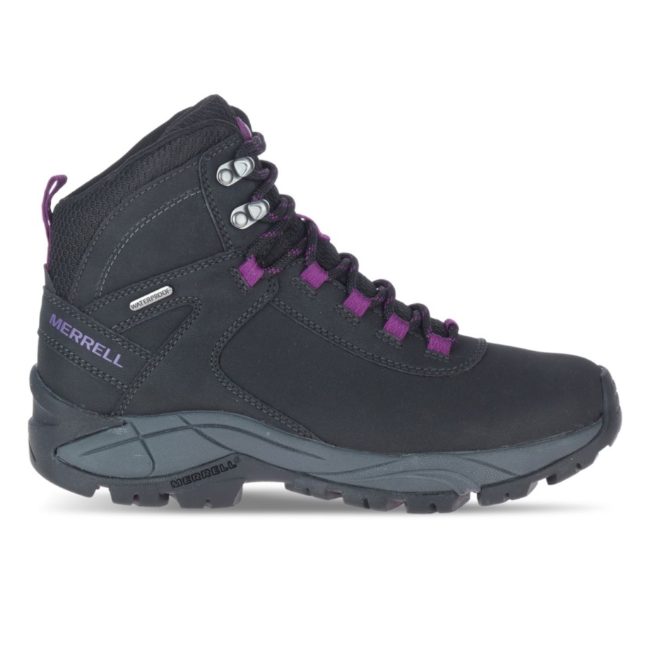 Merrell Femmes Vego Mid Cuir Imperméable Noir-gloxinia